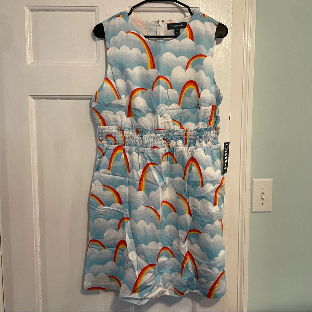 ModCloth Dreamscape Sky Park Fit and Flare Dress